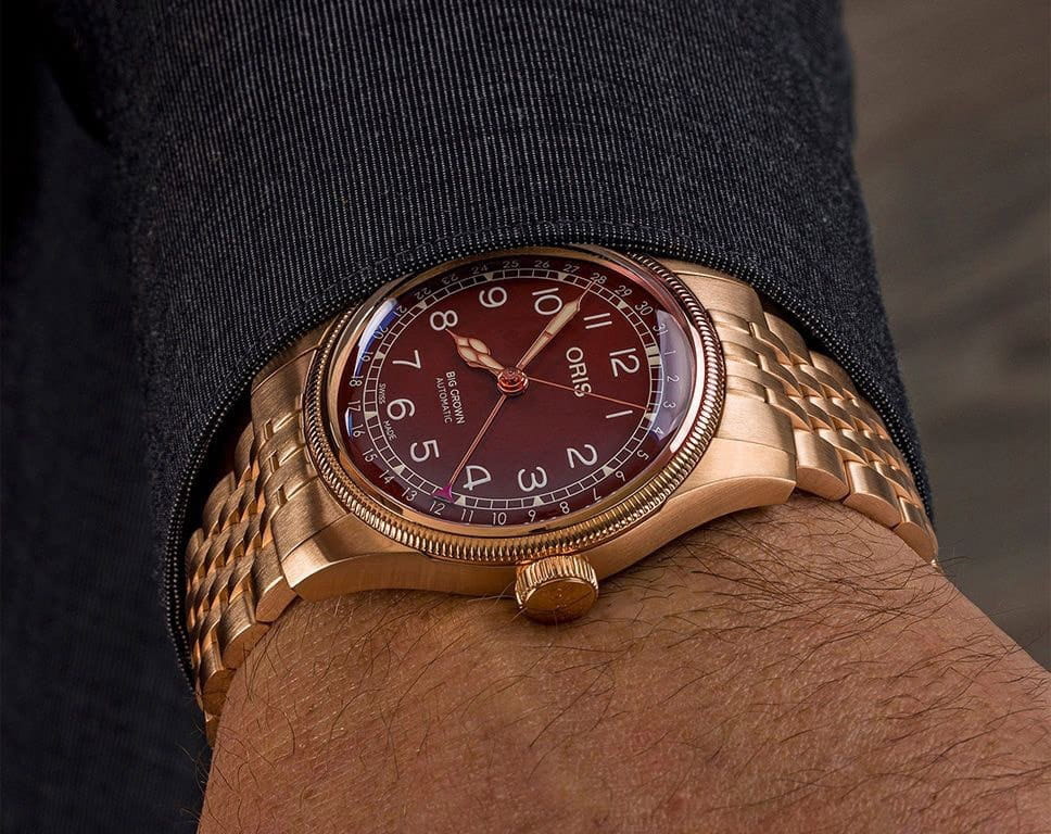 Оригинальные часы Oris Oris Big Crown Bronze Pointer Date 01 754 7741 3168-07 8 20 01 механические калибр механизма 754 общий вид
